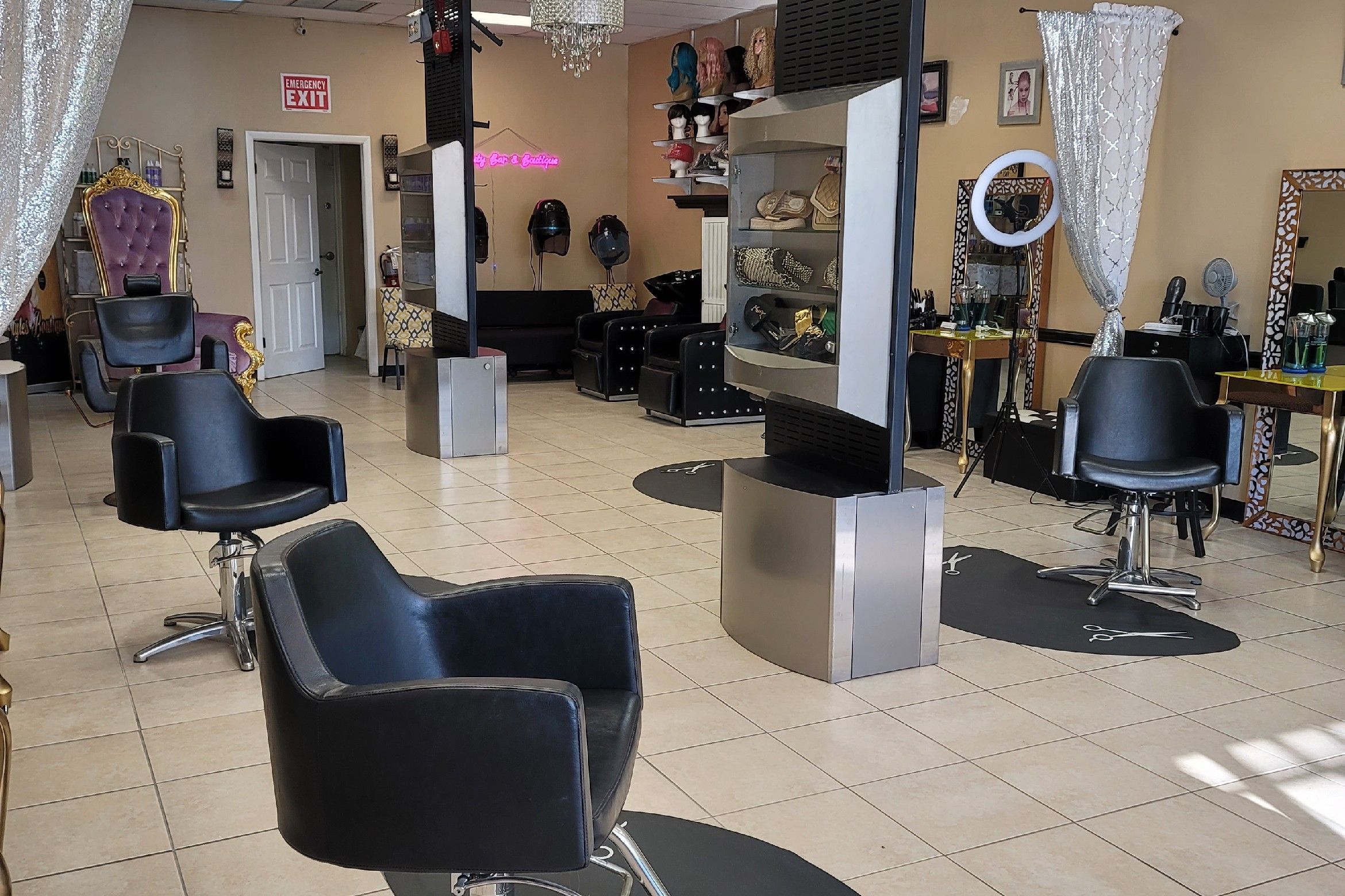 Sondra's Styles salon interior and product display